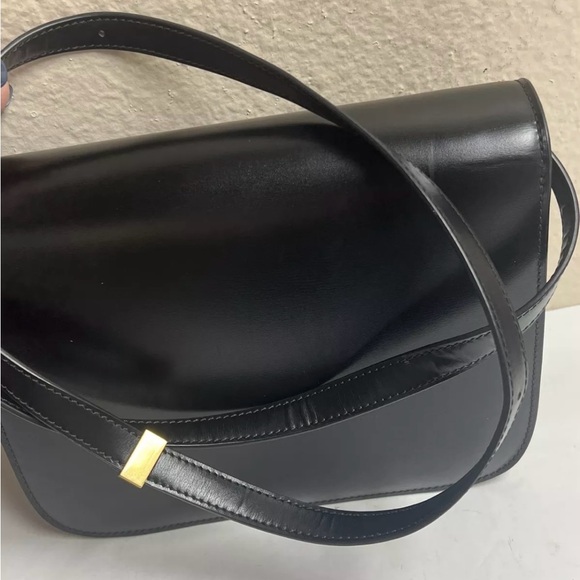 CELINE Shoulder Bag Crossbody Convertible Black Leather - Picture 11 of 16